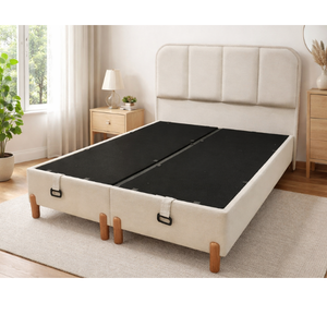 Base de Cama Nórdica de Lujo con Almacenamiento y Cabecero Tapizado, Estructura Moderna con Elevación, OEM Personalizable, Venta al por Mayor B2B, Duradera - Product Image 1