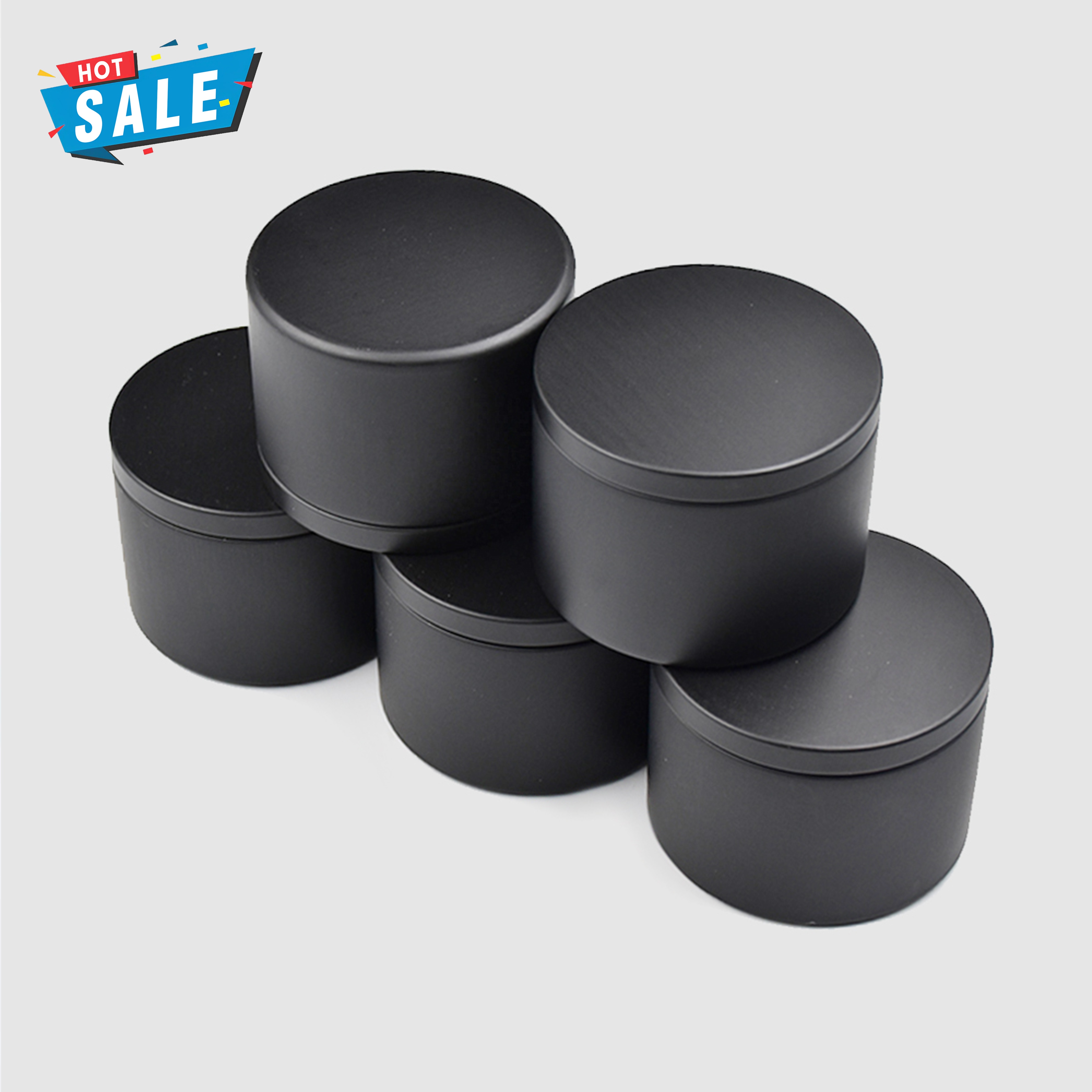 Пустые Роскошные бесшовные металлические контейнеры для свечей на заказ, 16 унций, 4 унции, 8 унций, жестяные дорожные жестяные банки, матовые черные банки для свечей