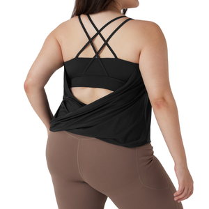 เสื้อโยคะพลัสไซส์ แขนกุด ทรงหลวม ยืดหยุ่น ชุดออกกำลังกาย ฟิตเนส เทรนนิ่ง ยิม ชุดกีฬา สำหรับผู้หญิง - Product Image 5