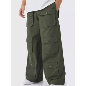 Pantalon cargo ample pour homme, pantalon décontracté multi-poches, durable et tendance - Product Image 1