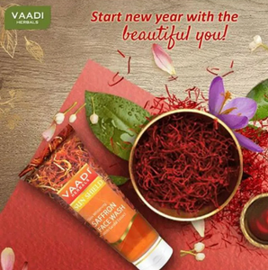 Vaadi Herbals Nettoyant pour le visage au safran blanchissant pour la peau avec extrait de santal Pack de 4x60ml éclaircissant, nettoyant en profondeur et peau éclatante - Product Image 5