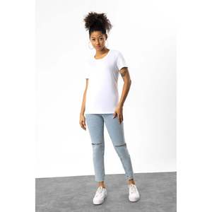 T-shirt décontracté à manches courtes, col rond, coupe classique, 100% modal - Product Image 2