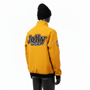 แจ็กเก็ตหนังนิ่มของผู้หญิงแจ็กเก็ตมีขนแกะโพลีเอสเตอร์สีมัสตาร์ดสีเหลืองด้านในออกแบบโลโก้ได้ตามต้องการ - Product Image 5