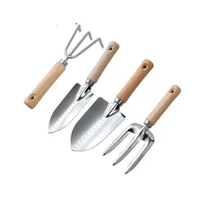 Metal Garden 4 Heavy Duty Pieces Tools with Garden Tool Set Indian Gardening Shovels Spade with Wooden Handle Cheap Wholesale Pr