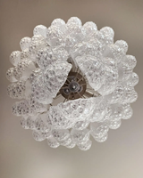 Grand Lustre de Luxe Italien Vintage Murano Transparent Lustre en Verre Luminaires pour Villa Lounge