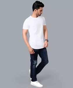 เสื้อยืดคอกลมสำหรับผู้ชายทรงพอดีตัวเสื้อยืดสีขาวลายตัวอักษรสีขาวสำหรับใส่ลำลอง - Product Image 5