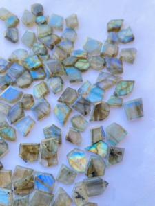 Flashy Labradorite Slice Slice Table Cut Gemstone Flashy Labradorite Slice 13 Piece for Jewellery Making Handmade Gemstone - Product Image 2