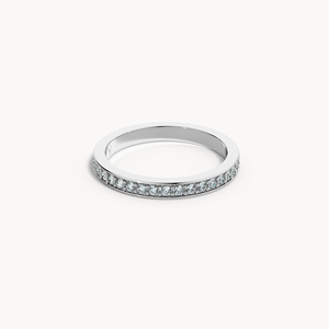 Bague de mariage en platine pavée avec pierres précieuses de clarté VS certifiées IGI – Bague statement - Product Image 1