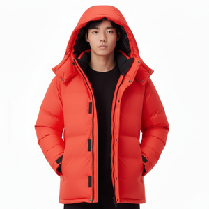 Unisex Reversible Parkas Puffer Jacket <b>Winter</b> Outdoor Nylon Zipper Warm Comfortable <b>Hooded</b> Down Filled High Quality Wholesale - Product Image 3