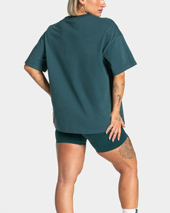 T-shirt pour femmes à col rond ample, en coton mélangé respirant, avec étiquettes personnalisées OEM, best-seller - Product Image 4