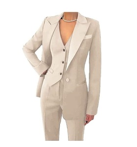 Nouvelle dernière mode costume d'affaires femmes à manches longues bouton unique élégant Blazer de haute qualité Logo personnalisé affaires pantalon manteau - Product Image 4