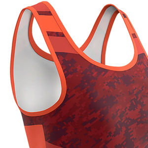 Singlet de lutte professionnelle unisexe pour adulte, logo frontal, extensible, en spandex/polyester, OEM ODM, grande taille - Product Image 5