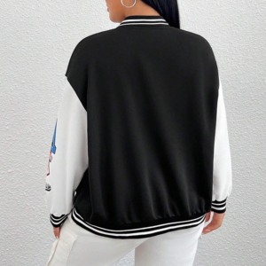 OEM Custom Logo Cropped Women's Bomber Jacket Chenille Embroidery <b>Leather</b> Print Quilted Breathable Baseball <b>Coat</b> Woven Weaving - Product Image 6