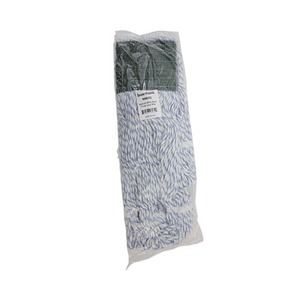 Boardwalk Medium White/Blue Wide Rayon/Polyester Floor Finish <b>Mop</b> Heads 12/Carton - Product Image 2