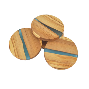 Ensemble de 4 sous-verres à café Design de luxe 2025 sous-verres en bois Top vente accessoires de décoration de Table en bois et pierre prix de gros - Product Image 6