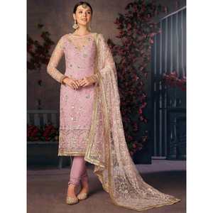 ชุดสلوار คามีซสำเร็จรูปสีลาเวนเดอร์อ่อนสวยงาม พร้อมงานปักสำหรับชุดราตรี - Product Image 4