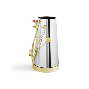 แจกันทองเหลืองลายดอกไม้ งานแฮนด์เมด ของตกแต่งบ้าน ปรับแต่งได้ เหมาะสำหรับงานแต่งงาน งานอีสเตอร์ และงานปาร์ตี้ - Product Image 3