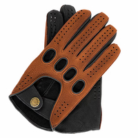 Gants de conduite d'hiver unisexes en cuir de chèvre, personnalisés par le fabricant, noirs et rouges, antidérapants, à doigts complets, respirants, légers et de haute qualité