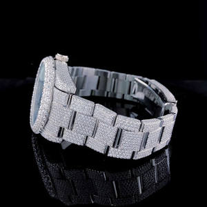 Entièrement glacé cadran vert Moissanite diamant clouté montre pour hommes rappeur bijoux 41MM mouvement automatique montre HipHop montre - Product Image 5