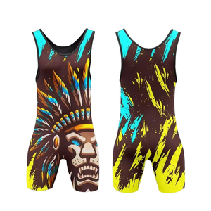 Singletes de Lucha para Hombre de Alta Calidad, Impresión por Transferencia de Calor, Diseño Cómodo de una Pieza, Logotipo Personalizado, Fabricación en Fábrica, 100% Poliéster, Secado Rápido - Product Image 4