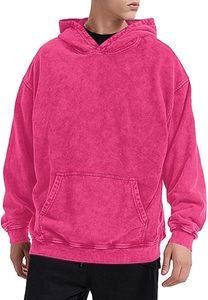 Sudadera con Capucha de Algodón y Felpa para Hombre, Corte Regular, Diseño con Bolsillos, Estampado Digital, Lavado Ácido, para Uso Diario Informal - Product Image 6