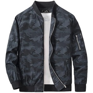 Chaqueta Bomber Unisex con Cremallera Completa, Color Sólido Liso, Ropa Exterior Personalizada, Chaqueta Cortavientos - Product Image 4