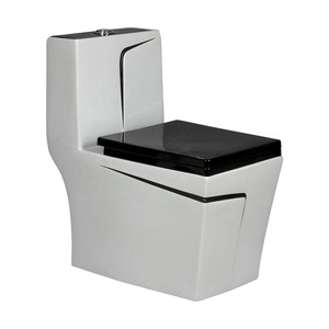 Cuvette de toilette moderne en céramique monobloc couleur mate brillante réservoir dissimulé articles sanitaires pour salle de bain placard à eau montage au sol WC - Product Image 1