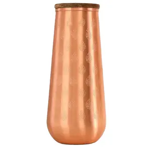 最畅销的铜玻璃瓶水罐锤瑜伽健康防叶接头免费纯铜水罐饮料床边罐