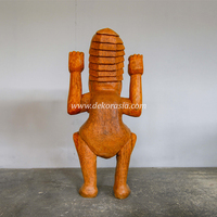 Statues Totem Tiki en Bois de Coco Sculpté à la Main, Art Déco, Sculpture en Bois Écologique pour la Décoration Intérieure et Extérieure du Jardin