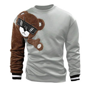 Sweats à manches longues en coton polyester pour homme 2024 sweat surdimensionné à col rond pour hommes vêtements - Product Image 1