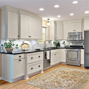 Prima Armoires <span class=keywords><strong>de</strong></span> cuisine modernes en bois massif <span class=keywords><strong>de</strong></span> haute qualité avec accessoires d'évier au design incurvé Type d'île du fournisseur chinois - Product Image 2