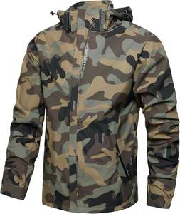 Veste de pluie légère et respirante pour hommes Veste coupe-vent de randonnée imperméable à capuche pour l'extérieur - Product Image 1