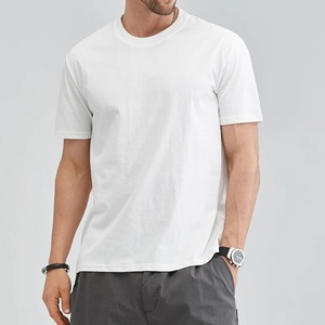 เสื้อยืดผู้ชายผ้าฝ้ายแท้ 100% แบบขายส่ง คุณภาพสูง ความยาวปกติ คลาสสิก ไซส์ใหญ่ แขนสั้น ระบายอากาศได้ดี แบบถัก - Product Image 4