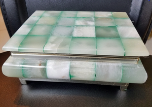 Coloured Patch worked Marble Onyx Jewellery Box Handcrafted Natural Stone Gift Decor Storage Home Accent Organizer Sets - Product Image 3