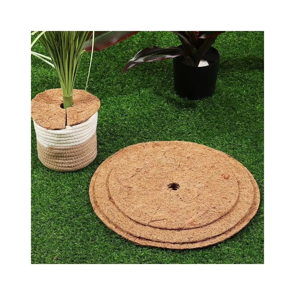 Round coconut fiber mat nonwoven weed control rolls biodegradable tree protect mulch coir mats