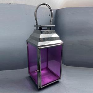 Farol de vela decorativo y de diseño único de vidrio y metal - Product Image 2