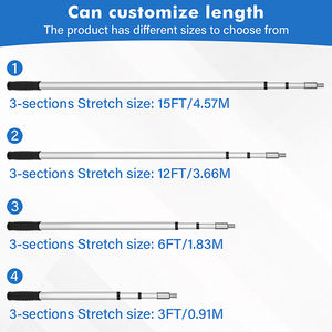 가정용 트위스트 잠금 알루미늄 텔레스코픽 폴에 편리한 3 섹션 맞춤형 길이 - Product Image 3