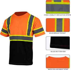 เสื้อโปโลสะท้อนแสงสำหรับงานความปลอดภัยแบบ Hi Viz แขนสั้น ผ้าฝ้าย 100% พร้อมบริการพิมพ์โลโก้ตามสั่ง - Product Image 3