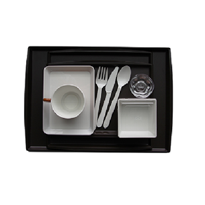 Ensemble de couverts et d'assiettes en plastique jetables Utilisation de la solution élégante à usage unique pour le service de restauration en vol - Product Image 1