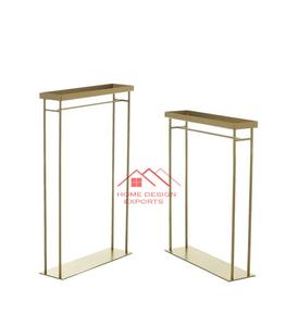 Vente en gros personnalisée centres de table de mariage support d'affichage d'événement décoration rectangle de mariage en métal fini noir porte-fleurs - Product Image 2