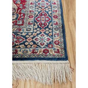 Tapis en soie viscose noués à la main Gulmarg Ivory Pae-4769 pour usage domestique - pour salon, couloir, motifs rectangulaires abstraits à médaillon - Product Image 4