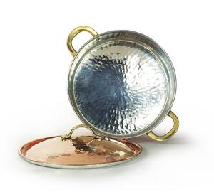 Elegante clásico tradicional y auténtico diseño perfecto vajilla de cobre y acero plato de grano de martillo con tapa - Product Image 6