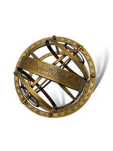 Steampunk Pirate Vintage Laiton Armillaire Sphère Ronde En Métal Décoration De La Maison avec Support De Finition Antique - Product Image 4