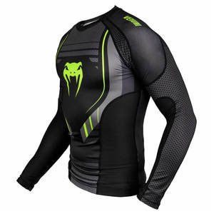 Manga larga Rash Guard Compression Fit MMA BJJ Shirt Stretch Gym Training Jiu Jitsu Kimono para uso en el gimnasio - Product Image 1