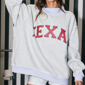 Sweat à capuche oversize en molleton respirant pour femme, imprimé sur le devant, avec logo personnalisé, col montant, haute qualité - Product Image 5