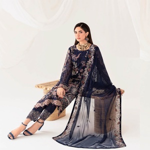 Ramsha rangoon ชุดปาร์ตี้ทางการของผู้หญิงชุด3ชิ้นผ้าชีฟอง10ชิ้น - Product Image 3