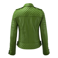 Veste de moto en cuir d'agneau véritable rose pour femmes, style motard, coupe ajustée, col montant, imperméable et respirante