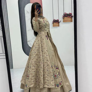 Latest Wedding Wear Sequence Embroidery Crop Top <b>Shrug</b> Set - Product Image 1