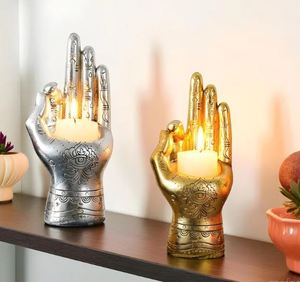 Elegante Candelabro Alto de Hierro Negro Mate para Mesa de Comedor, Sala de Estar, Decoración del Hogar, Hecho a Mano, Ecológico, Artesanal - Product Image 4