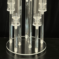 Candélabre en cristal à 5 têtes, porte-bougie en verre, chandelier en acrylique, décoration de centre de table de mariage